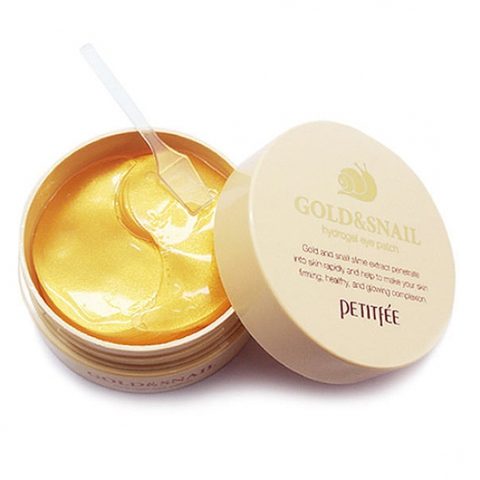 Petitfee Gold & Snail Hydrogel Eye Patch пачти гидрогелевые с золотом и муцином улитки(60 шт)