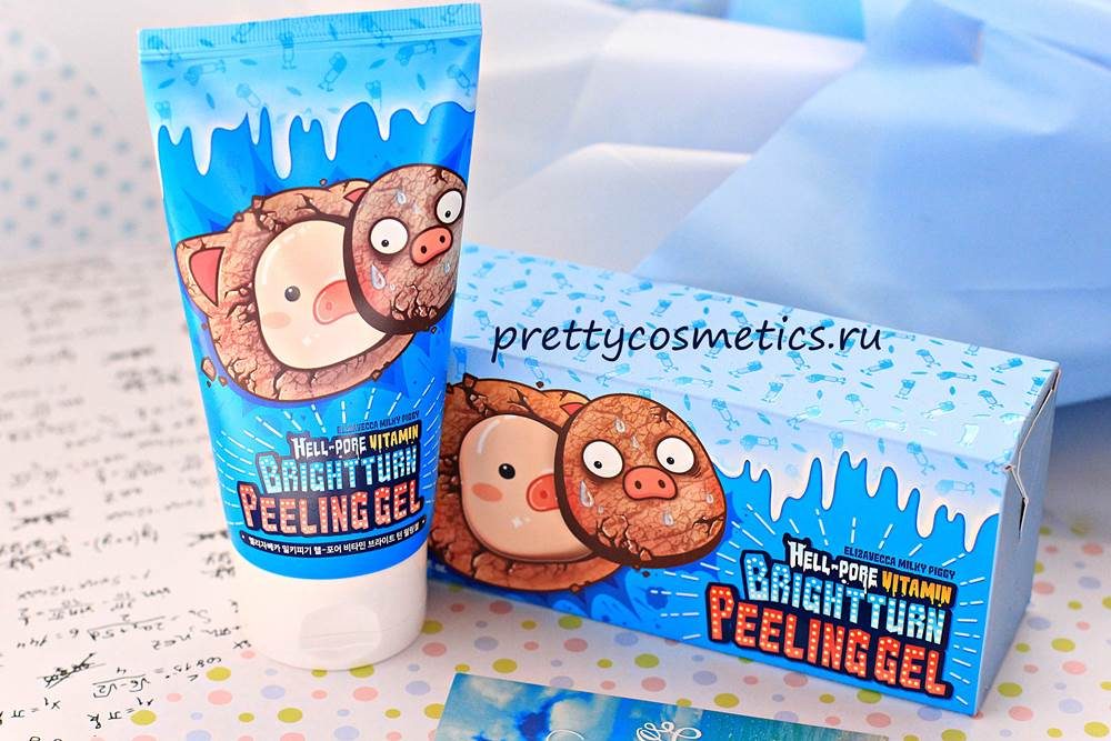 Отшелушивание кожи с корейской пилинг-скаткой Elizavecca Hell-Pore Vitamin Bright turn Peeling Gel