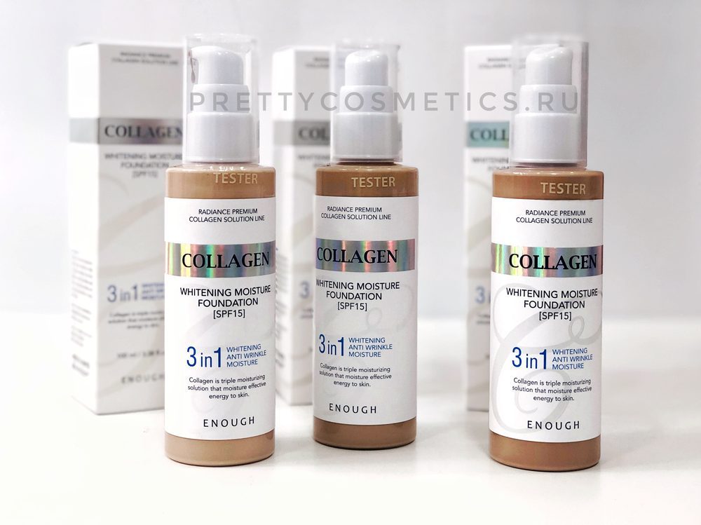 Новинка! Корейский тональный крем Enough Collagen Whitening Moisture Foundation SPF15
